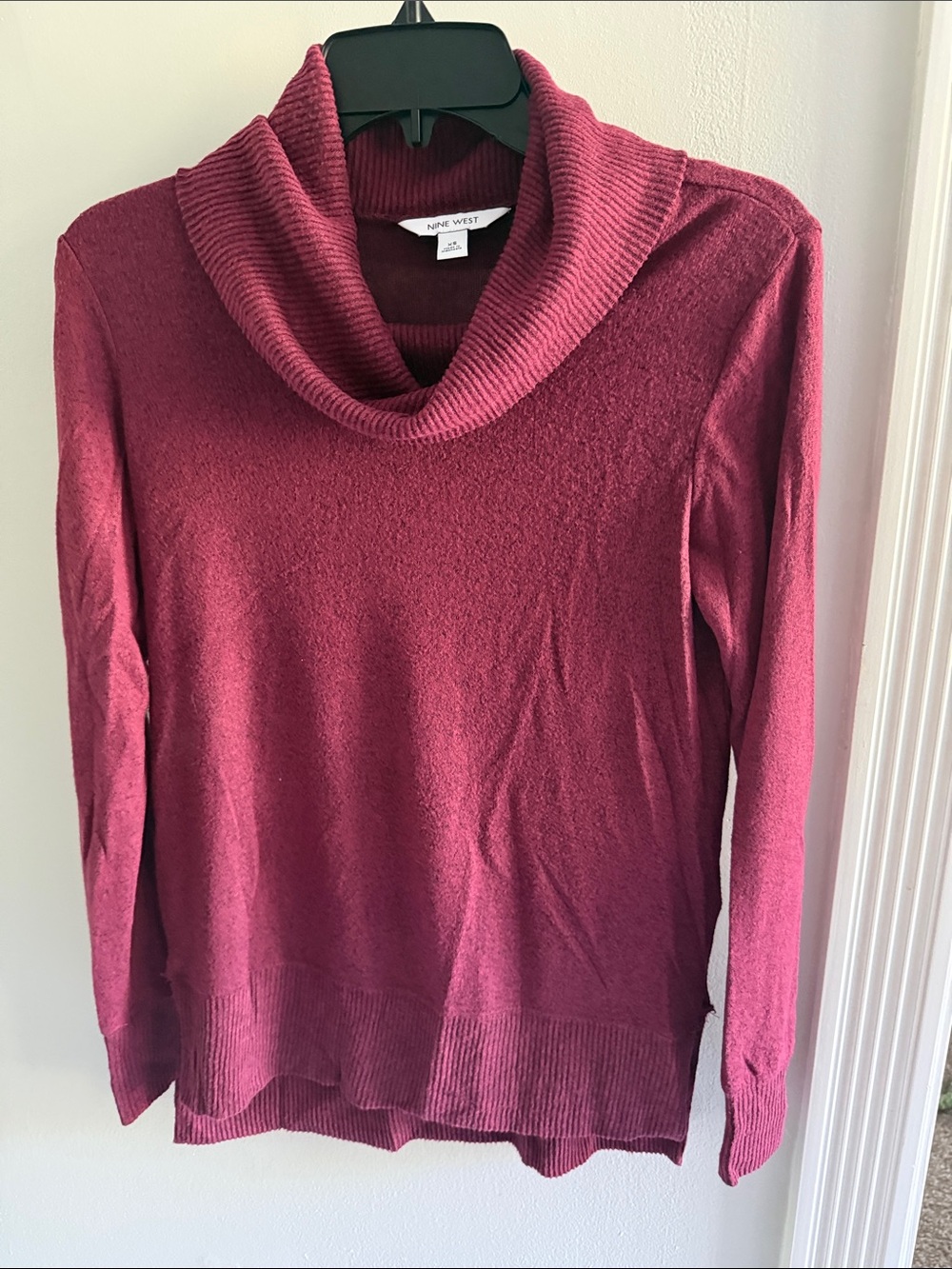 Nine West Wine Red Cowl Neck Sweater